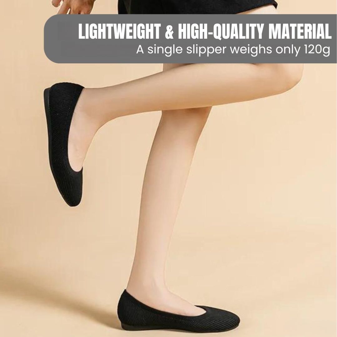 Ergonomic Pain-Relieving Ballerina Flats | Non-Slip, Breathable & Ideal for Foot Health and Everyday Wear