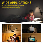 LED Leselampe mit Akku – Wiederaufladbare Buchlampe mit Klemme, 7 LEDs und flexiblem 360° Design