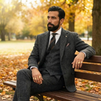 Men’s Tailored Three-Piece Tweed Tuxedo | Classic Fit for Weddings, Formal Events & Black-Tie Dinners