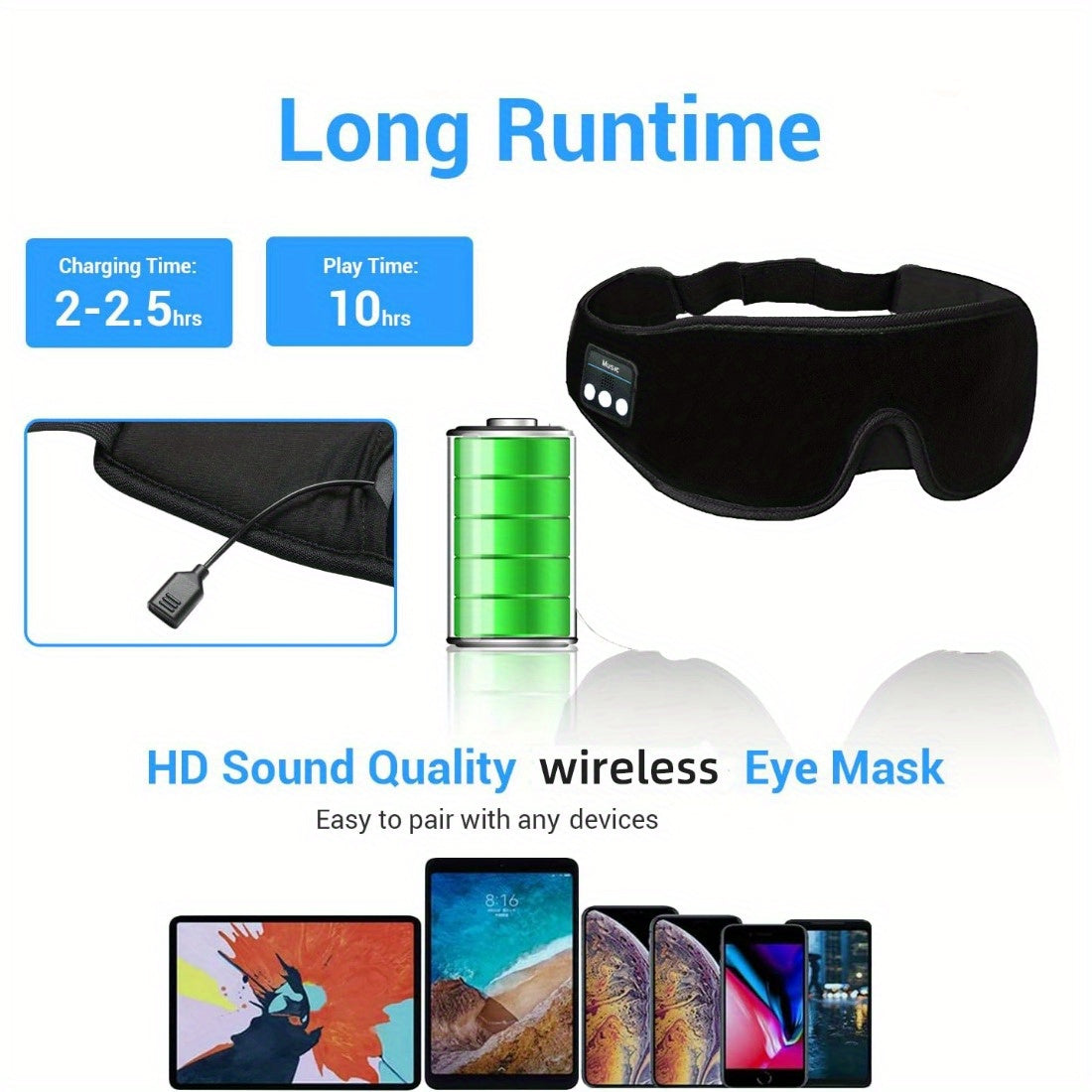 Bluetooth Schlafmaske mit Kopfhörern – Musik und Komfort für entspannten Schlaf
