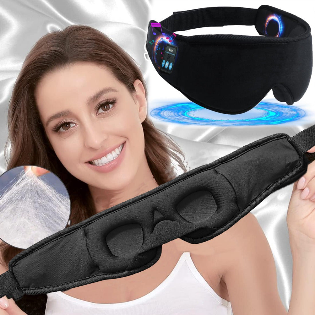 Bluetooth Schlafmaske mit Kopfhörern – Musik und Komfort für entspannten Schlaf