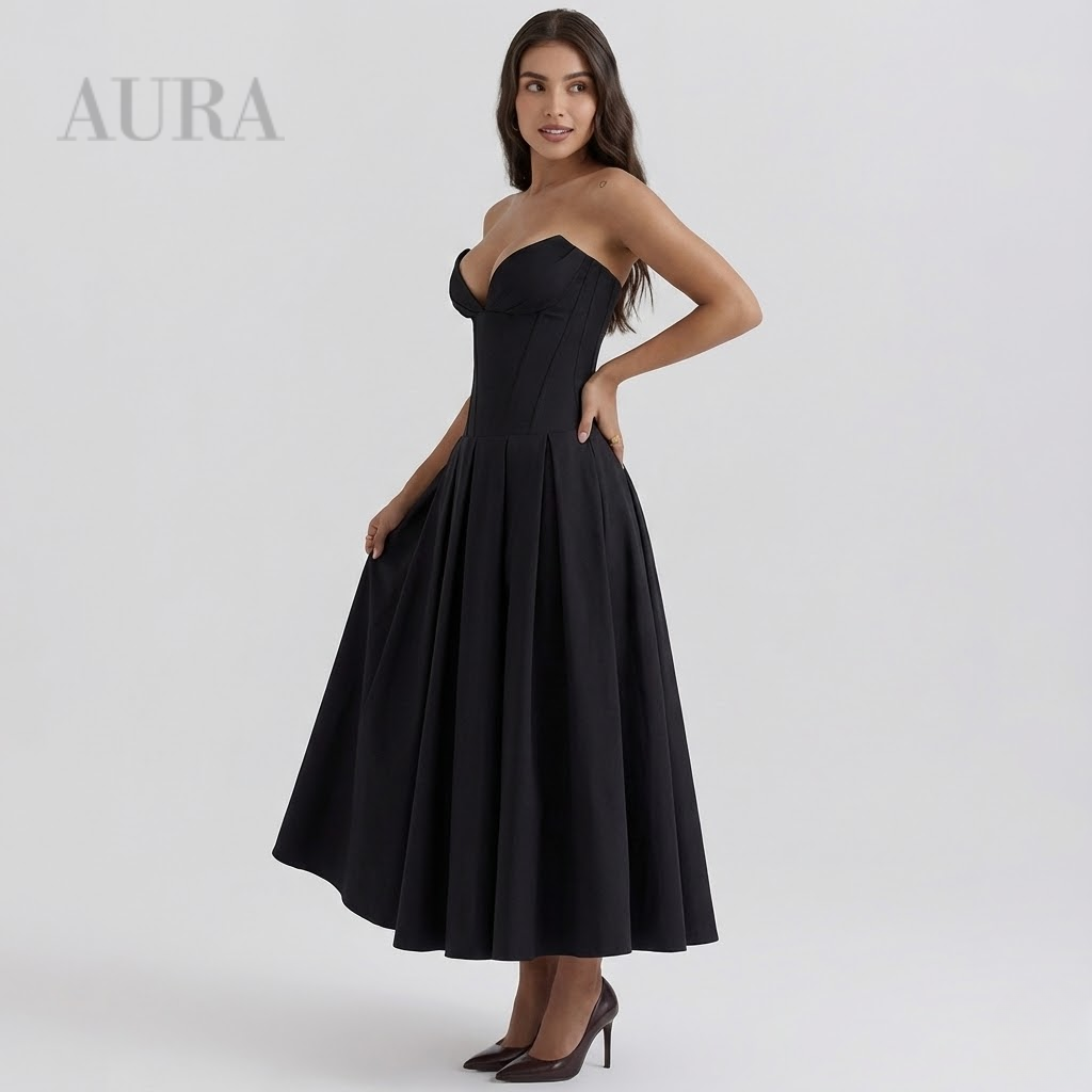 Strapless Midi Dress