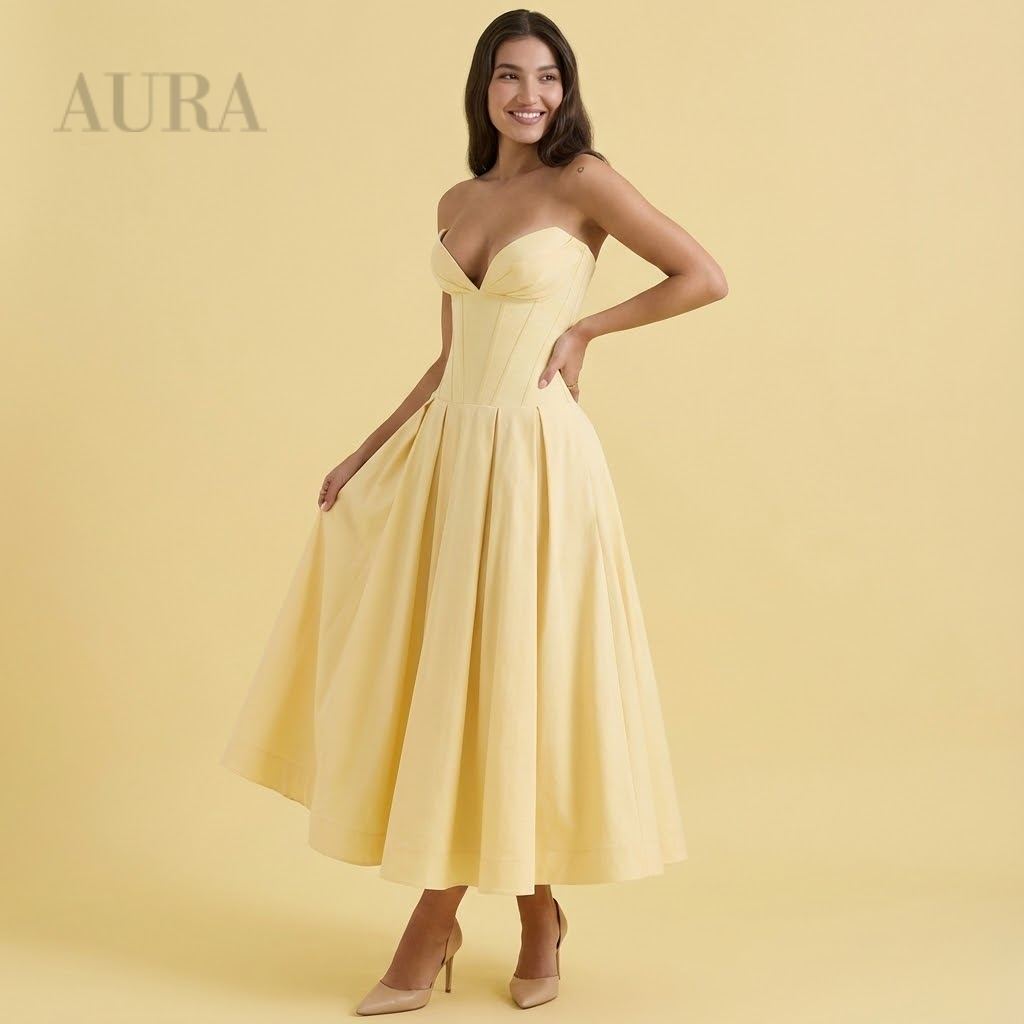 Strapless Midi Dress