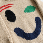 Extra Large Chunky Knit Sweater | Smiley Design, Oversized Fit & Comfortable for Lounging or Casual Outings