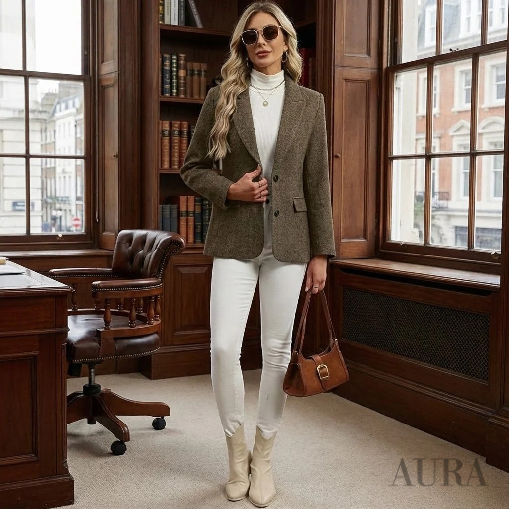 Tweed Blazer For Women - Winter Blazer