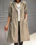 Women's Long Waterproof Raincoat | Weatherproof, Full-Zip & Adjustable Hood for Commuting and Travel