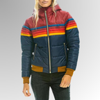 Women’s Waterproof Puffer Jacket | Insulated, Windproof & Bold Colorblock Design for Winter Adventures