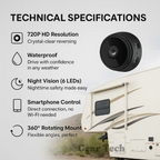 Telecamera Retromarcia Wireless HD per Camper, Camion e Rimorchi – Visione Notturna, Impermeabile, Facile da Installare