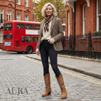 Women’s Suede Cowboy Boots with Block Heel
