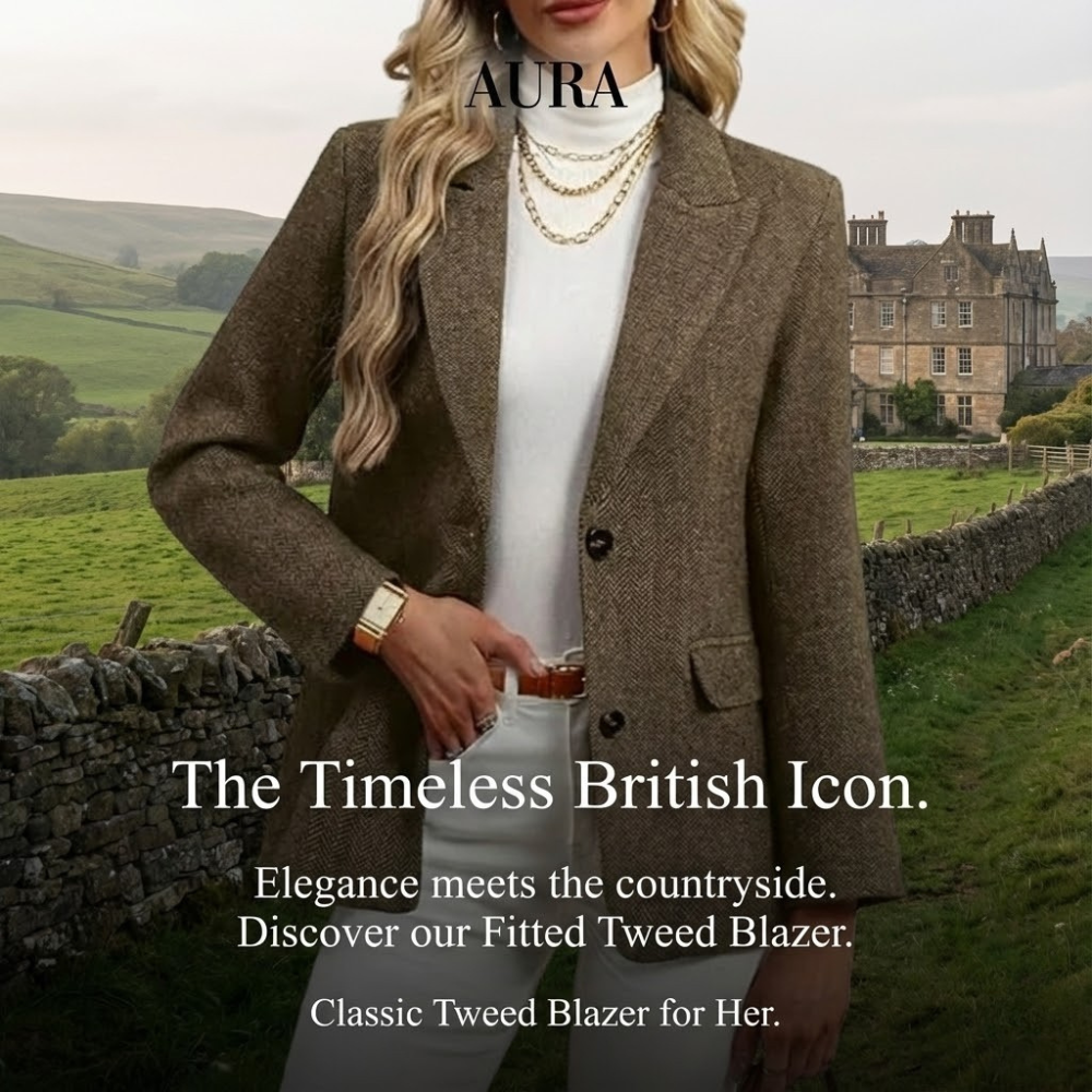 Tweed Blazer For Women - Winter Blazer