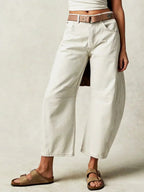 Women's Leopard Print Barrel Jeans | Comfortable Mid-Rise Fit & Trendy Ankle-Length for Casual Fashion Statements