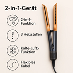 2-in-1 Föhn Glätteisen – Air Straight Dupe für glattes Haar und einfaches Styling