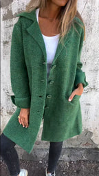 Women's Wool Coat | Lapel Collar, Comfortable Fit & Versatile for Casual and Business Outfits