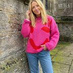 Extra Large Chunky Knit Sweater | Smiley Design, Oversized Fit & Comfortable for Lounging or Casual Outings