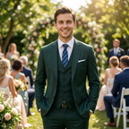 Men's Tailored Slim Fit Three-Piece Suit | Single-Breasted Jacket & Waistcoat for Business, Weddings & Formal Events