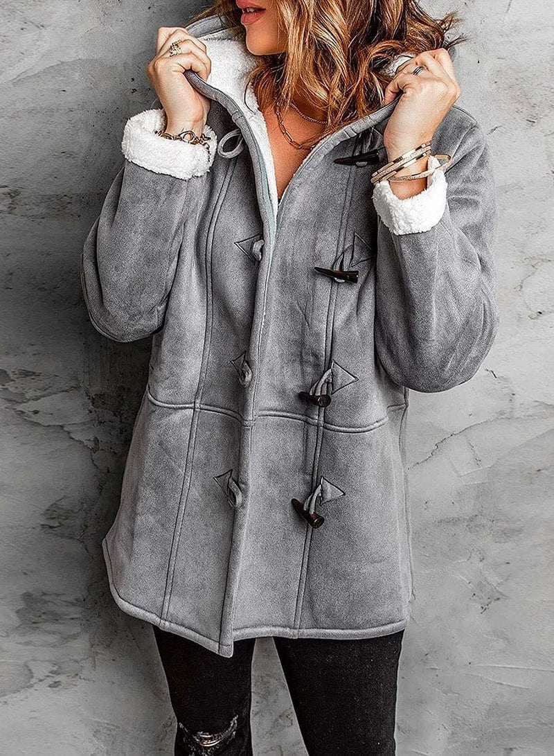 Hooded Cashmere Feel Coat | Soft, Warm & Timeless Design for Modern Women