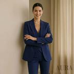 Women's Three Piece Suit - Tailored Blazer, Vest, and Slim-Fit Trousers