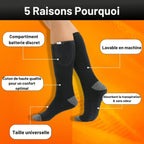 Wiederaufladbare Heizsocken – einstellbare Wärme, Komfort und Schutz gegen Kälte im Winter – waschbare und wasserdichte Heizsohlen