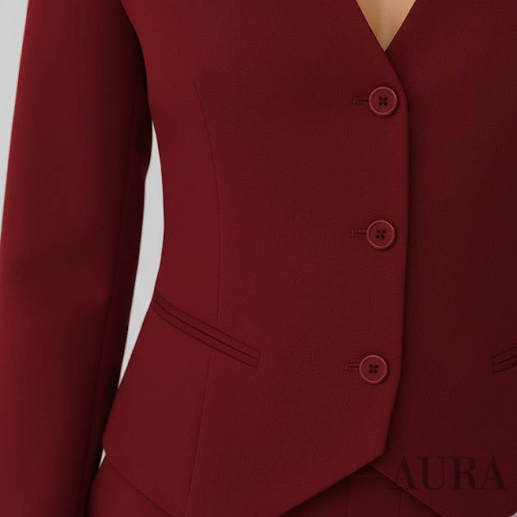 Women's Three Piece Suit - Tailored Blazer, Vest, and Slim-Fit Trousers