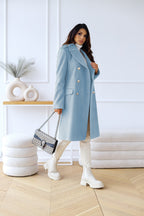 Women's Double-Breasted Wool Trench Coat | Tailored Fit, Warm & Stylish for Winter Outings