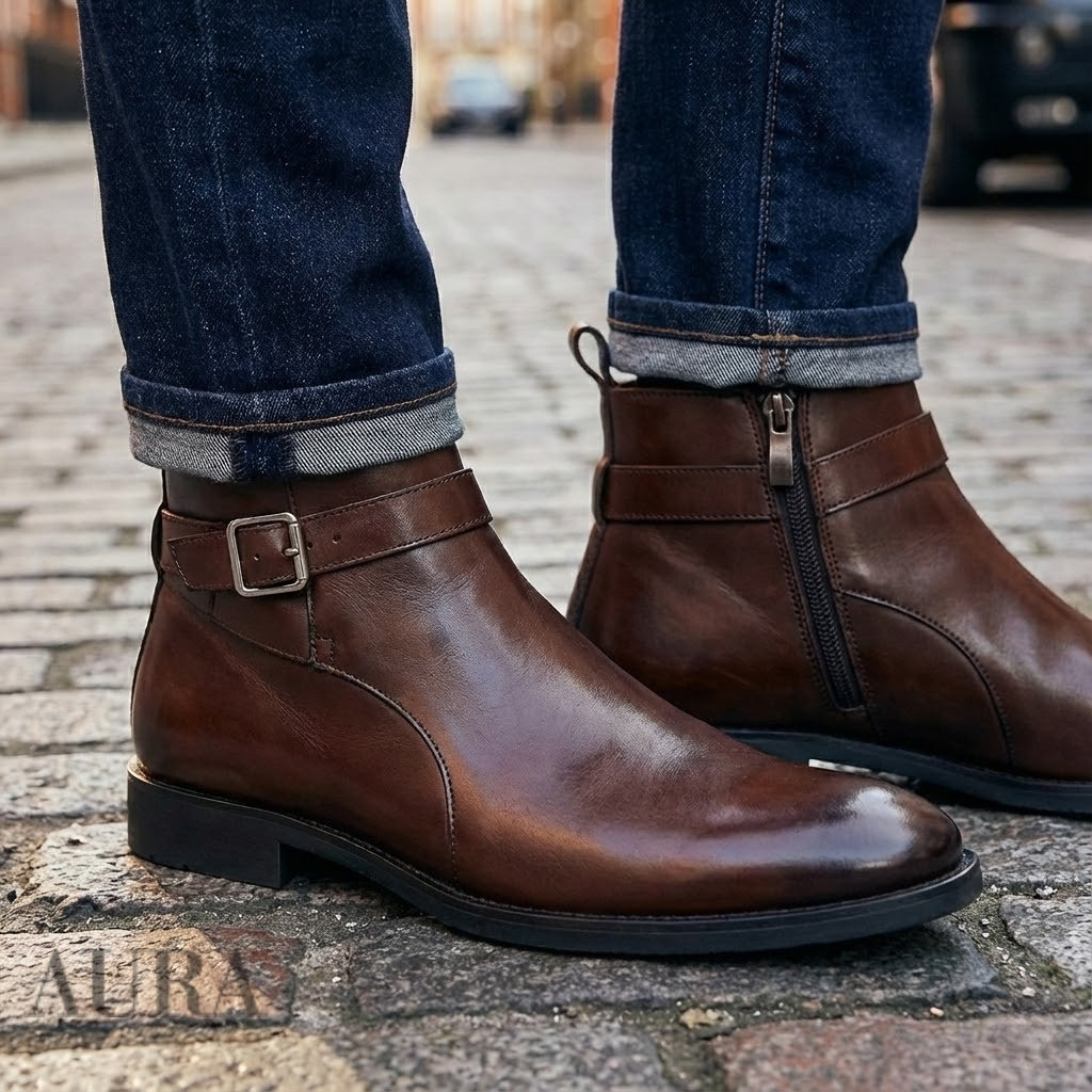 Men’s Classic Chelsea Boots | Side Zipper, Cushioned Support & Ideal for Smart Casual and Everyday Wear
