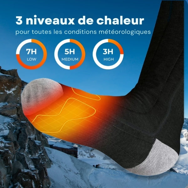 Wiederaufladbare Heizsocken – einstellbare Wärme, Komfort und Schutz gegen Kälte im Winter – waschbare und wasserdichte Heizsohlen