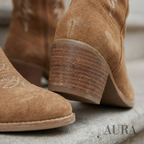 Women’s Suede Cowboy Boots with Block Heel