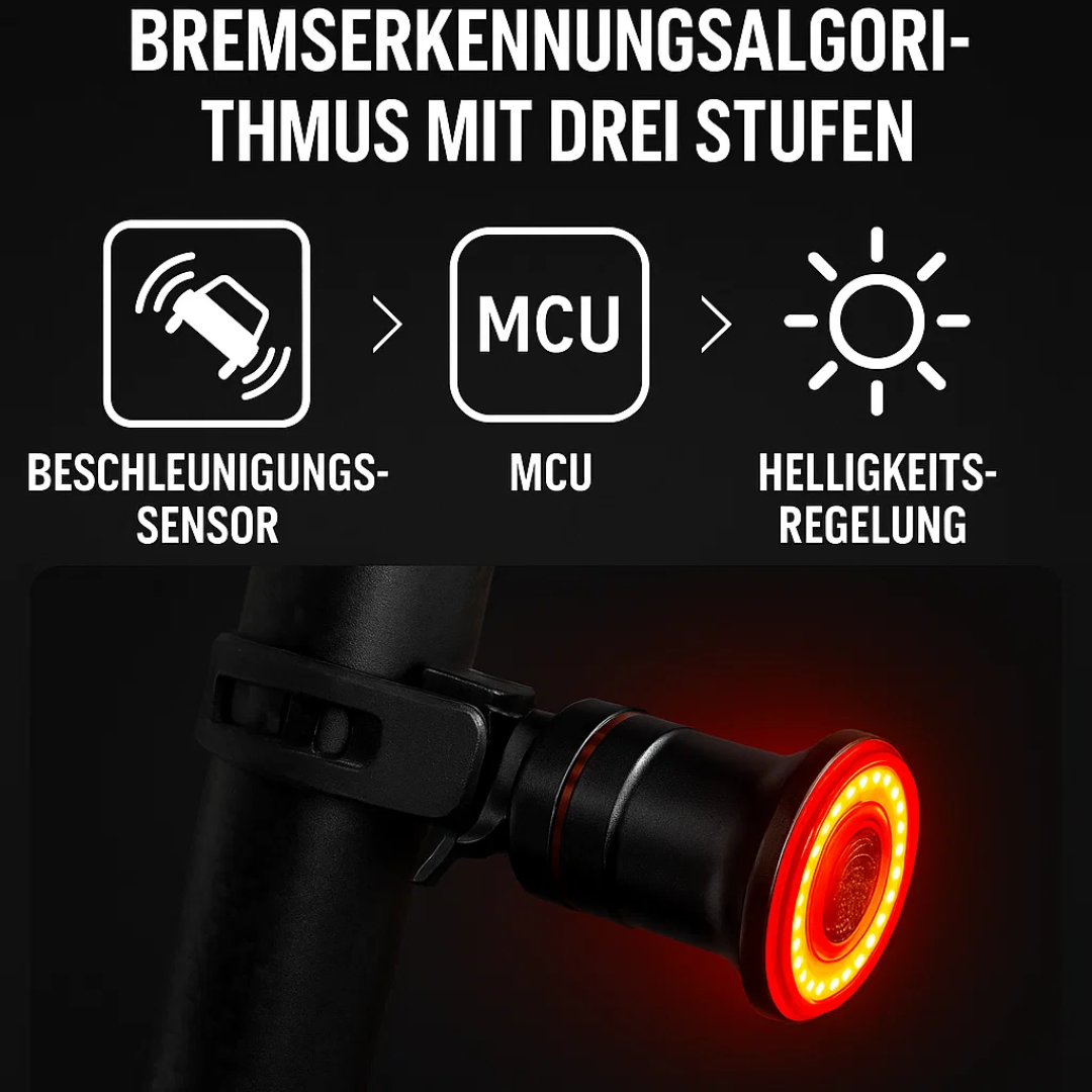 Fahrrad LED Rücklicht – intelligentes LED Rücklicht Fahrrad mit Bremslicht für mehr Sicherheit