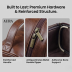 Mens Leather Wash Bag – Premium Toiletry Dopp Kit | Waterproof Travel Organizer