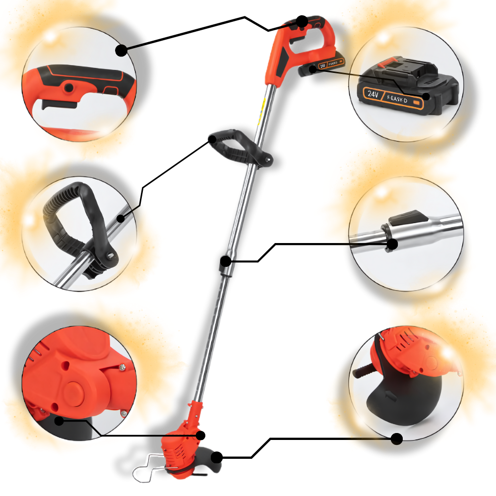 Coupe-bordures électrique sans fil 3 en 1 – coupe-herbe à batterie pour entretien jardin cocoon