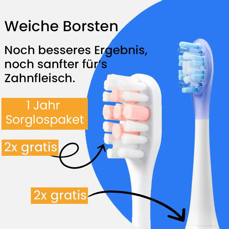 Elektrische Schallzahnbürste mit Display, Drucksensor und ultraschallbasierter Tiefenreinigung