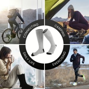 Wiederaufladbare Heizsocken – einstellbare Wärme, Komfort und Schutz gegen Kälte im Winter – waschbare und wasserdichte Heizsohlen