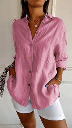 Women's Casual Long Sleeve Shirt | Soft, Breathable Fabric & Classic Button-Down Design for Everyday Wear