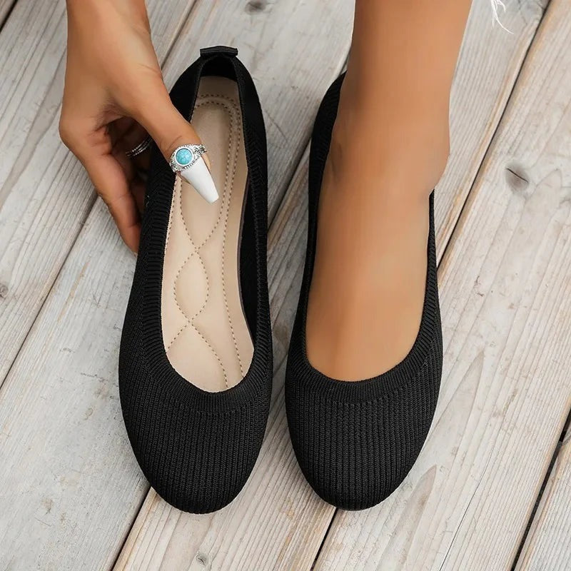 Ergonomic Pain-Relieving Ballerina Flats | Non-Slip, Breathable & Ideal for Foot Health and Everyday Wear