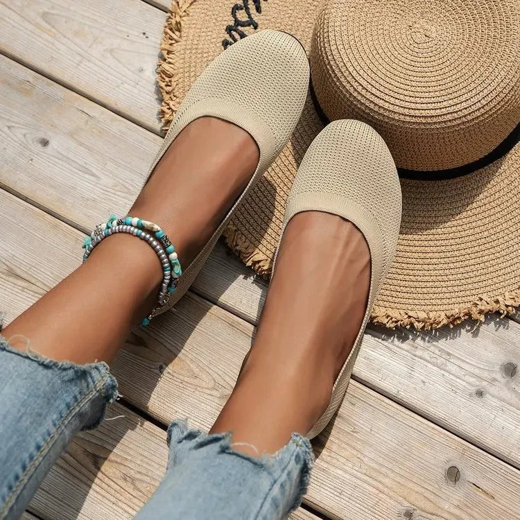 Ergonomic Pain-Relieving Ballerina Flats | Non-Slip, Breathable & Ideal for Foot Health and Everyday Wear