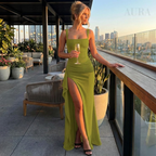 Formal Slip Maxi Dress | Open Back, Comfortable Fit & Ideal for Summer Weddings and Evening Events