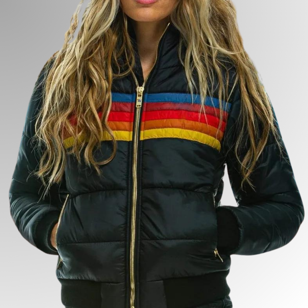 Women’s Waterproof Puffer Jacket | Insulated, Windproof & Bold Colorblock Design for Winter Adventures