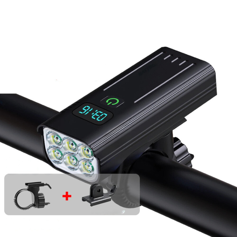 Fahrradlampe LED vorne – 5000 Lumen Fahrradstrahler mit 12 LEDs & USB-C Akku 10000mAh