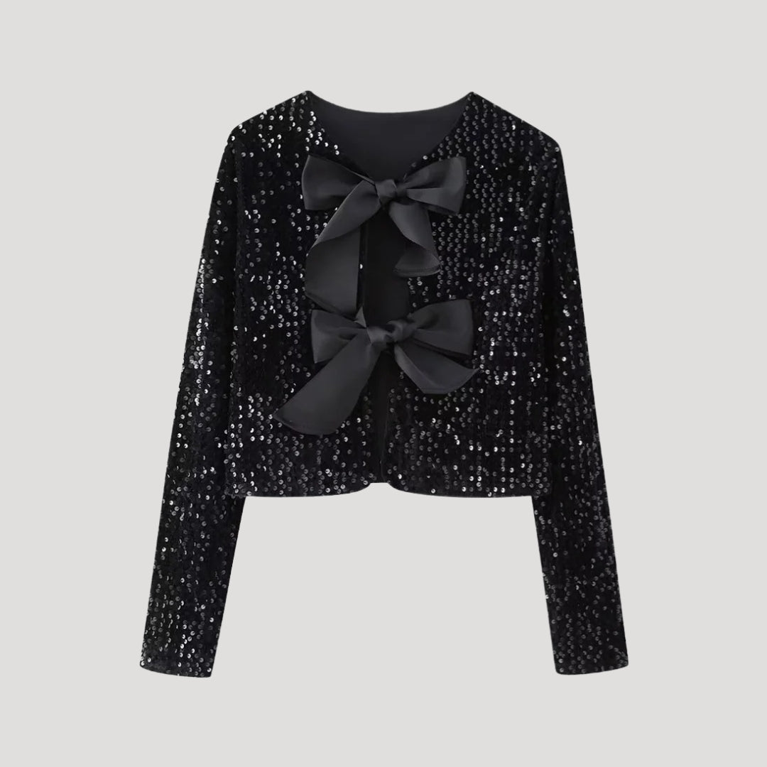 Women´s Sequin Bow Cardigan