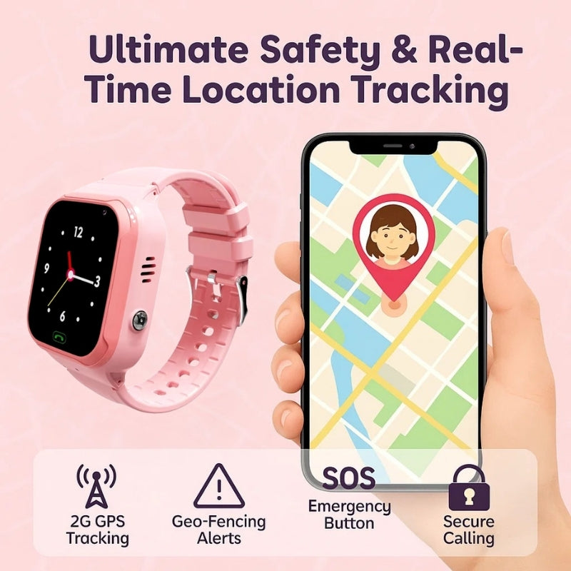 Orologio Smart per Bambini con GPS Tracker – Localizzatore Sicuro e Facile da Usare