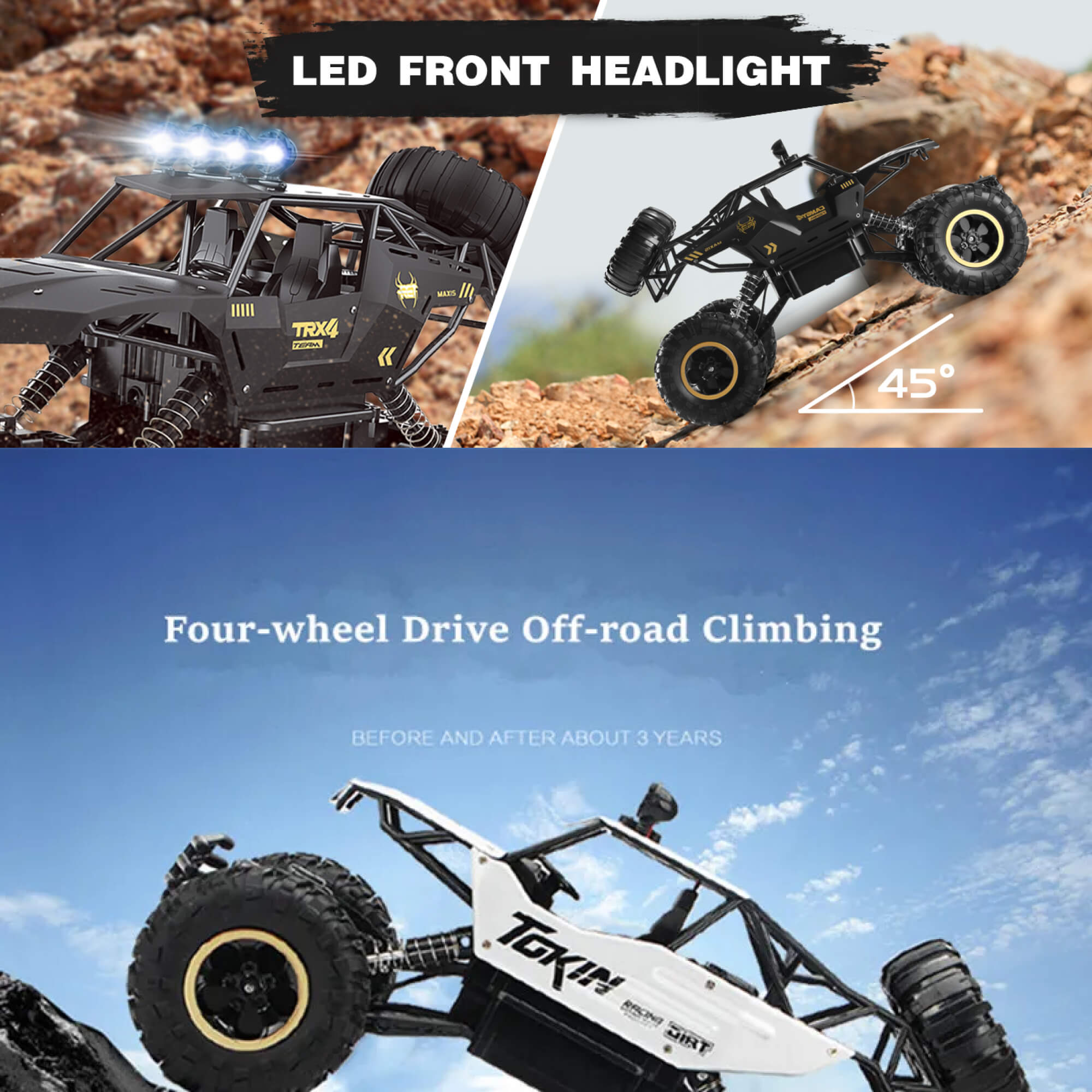 Monster Truck 4x4 Rock Crawler – Auto Fuoristrada Radiocomandata per Terreni Estremi