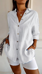 Women's Casual Long Sleeve Shirt | Soft, Breathable Fabric & Classic Button-Down Design for Everyday Wear