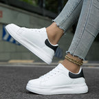 Women’s Clean White Leather Sneakers | Minimalist Design, Cushioned Insole & Ideal for Everyday Casual Wear