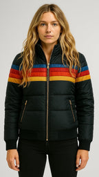 Women’s Waterproof Puffer Jacket | Insulated, Windproof & Bold Colorblock Design for Winter Adventures