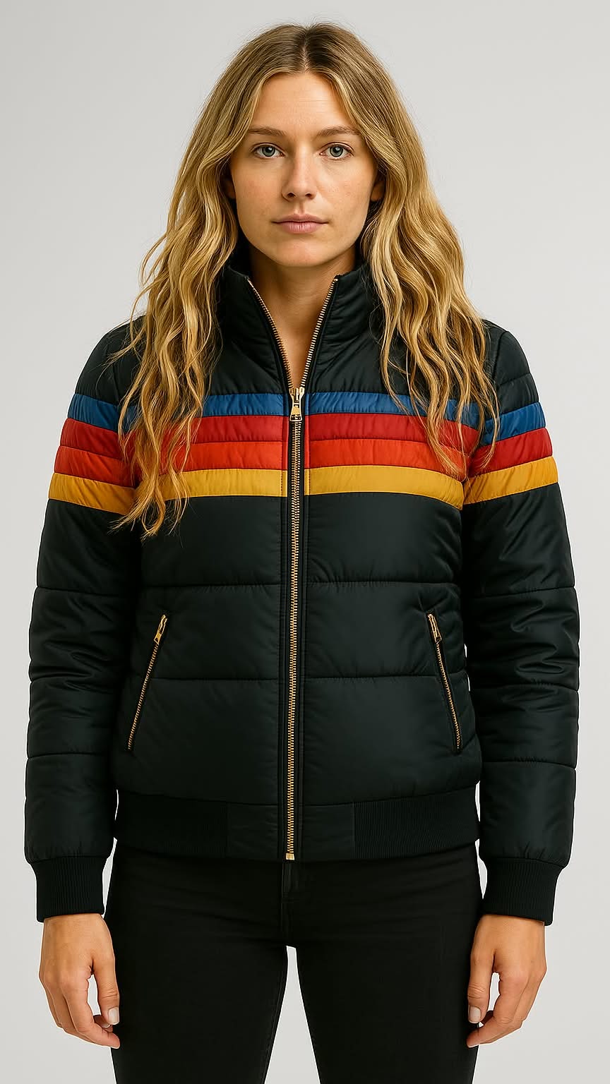 Women’s Waterproof Puffer Jacket | Insulated, Windproof & Bold Colorblock Design for Winter Adventures