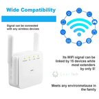 UltraXtend 5G WiFi Booster – Potente Ripetitore WiFi Dual-Band per Casa e Giardino con Copertura Estesa del Segnale