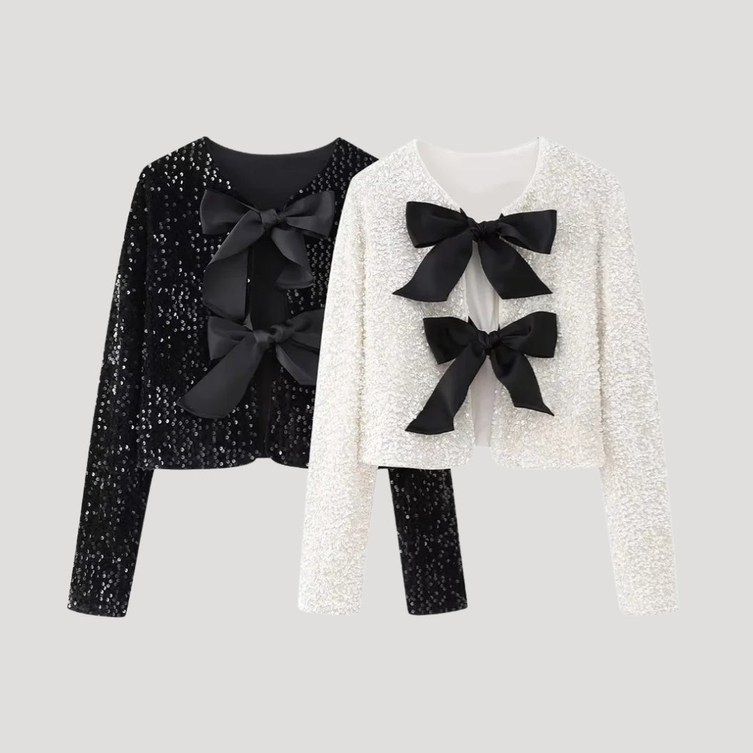 Women´s Sequin Bow Cardigan