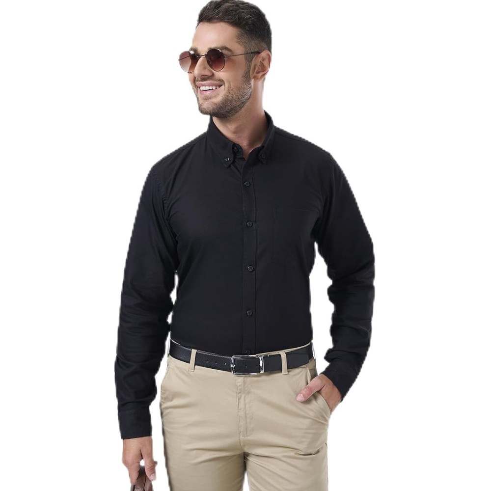 Mens Long Sleeve Cotton Dress Shirt – Stylish Fit for Smart & Casual Outfits
