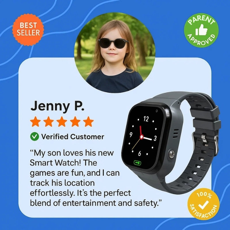 Orologio Smart per Bambini con GPS Tracker – Localizzatore Sicuro e Facile da Usare