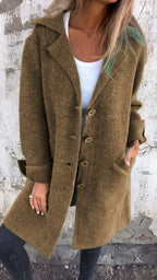 Women's Wool Coat | Lapel Collar, Comfortable Fit & Versatile for Casual and Business Outfits